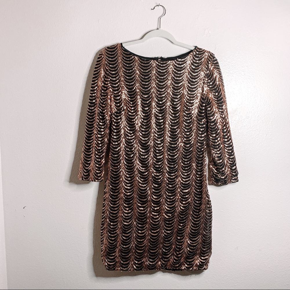 Charlotte Russe Sequin Black/Gold Party Dress